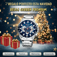 RELOJ 8363 PLATEADO FONDO AZUL