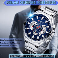 RELOJ 8363 PLATEADO FONDO AZUL