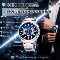 RELOJ 8363 PLATEADO FONDO AZUL